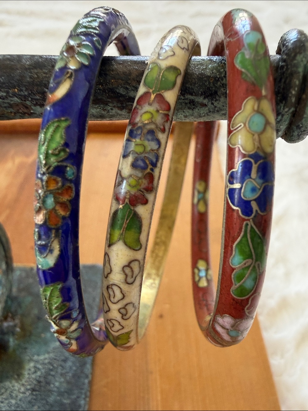 Vintage flowered bangles.
